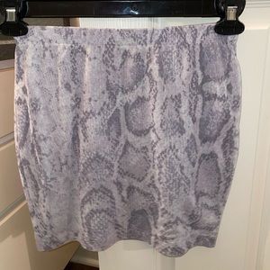 Snake skin mini skirt